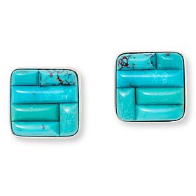 Jay King Kingman Turquoise Doublet Sterling Silver Earrings