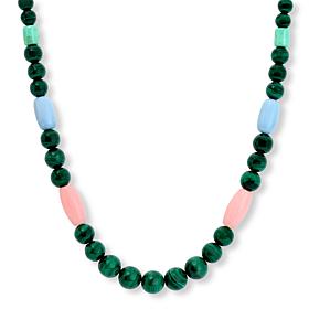 Jay King Malachite and Opal Sterling Silver 18" Necklace
