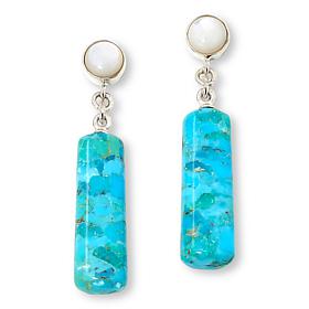Jay King Mother-of-Pearl & Azure Peaks Turquoise Drop Earrings