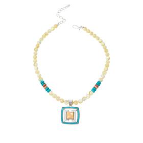 Jay King Mother-of-Pearl, Campitos Turquoise, Shell Pendant-Necklace