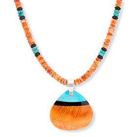 Jay King Multi-Gemstone Inlay Pendant and Beaded Necklace