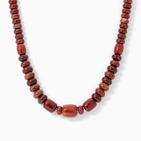 Jay King Red Moss Jasper  Necklace, Sterling