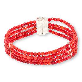 Jay King Red Sea Bamboo Coral Magnetic 7-1/4" Bracelet