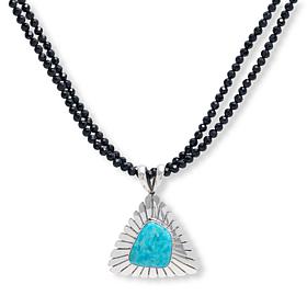 Jay King Royal Blue and Midnight Gem Sterling Silver Pendant Necklace