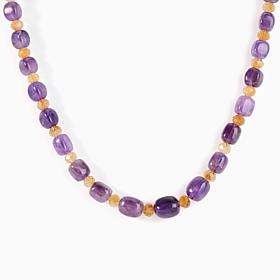 Jay King Sterling Silver Amethyst & Citrine Beaded Necklace