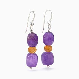 Jay King Sterling Silver Amethyst & Citrine Earrings