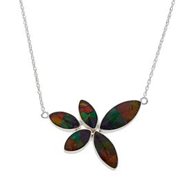 Jay King Sterling Silver Ammolite Abstract Petal Necklace