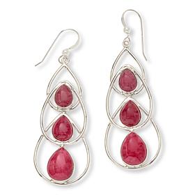 Jay King Sterling Silver Baroque Rose Rhodonite Earrings