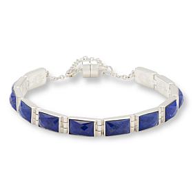 Jay King Sterling Silver Blue Lapis Line Bracelet with Magnetic Clasp