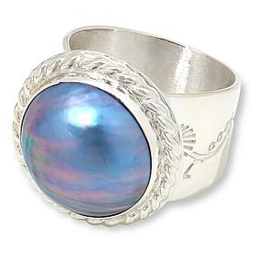 Jay King Sterling Silver Blue Mabé Pearl Ring