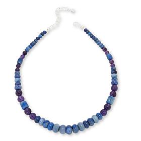 Jay King Sterling Silver Blue Quartz and Amethyst Bead 18" Necklace