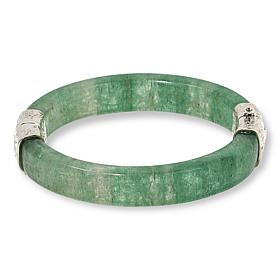Jay King Sterling Silver Brazilian Green Quartz Hinged Bangle Bracelet
