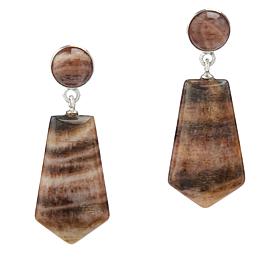 Jay King Sterling Silver Cat's Eye Moonstone Drop Earrings