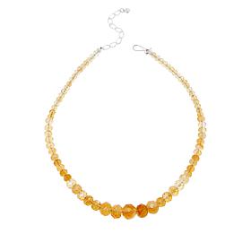 Jay King Sterling Silver Citrine Graduated Bead Necklace
