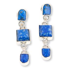 Jay King Sterling Silver Denim Lapis Dangle Earrings