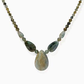 Jay King Sterling Silver Faceted Labradorite Drop Necklace
