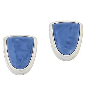 Jay King Sterling Silver Freeform Dream Blue Opal Stud Earrings
