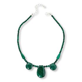Jay King Sterling Silver Green Malachite 18" Necklace