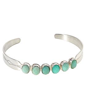 Jay King Sterling Silver Green Opal 6-Stone Cuff Bracelet