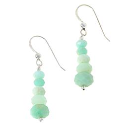 Jay King Sterling Silver Green Opal Bead Drop Earrings
