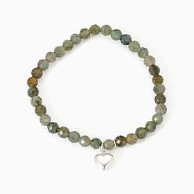 Jay King Sterling Silver Labradorite Heart Stretch Bracelet