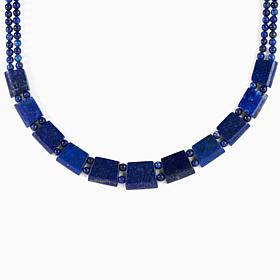 Jay King Sterling Silver Lapis Beaded Station Necklace