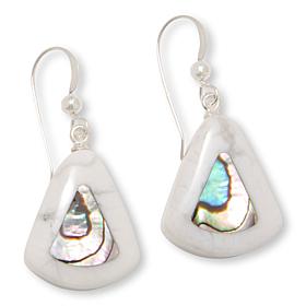 Jay King Sterling Silver Magnesite and Abalone Inlay Drop Earrings