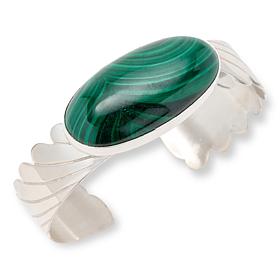 Jay King Sterling Silver Malachite Cuff Bracelet