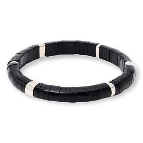 Jay King Sterling Silver Midnight Chalcedony Stretch Bracelet