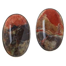 Jay King Sterling Silver Multi-Color Red Cinnabar Stone Earrings