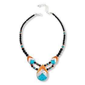 Jay King Sterling Silver Multicolor Multigemstone Inlay 18" Necklace