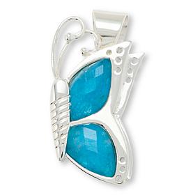 Jay King Sterling Silver Neon Apatite Butterfly Pin/Pendant