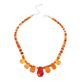 Jay King Sterling Silver Orange Chalcedony 18" Necklace