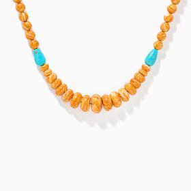 Jay King Sterling Silver Orange Spiny & Azure Peaks Necklace