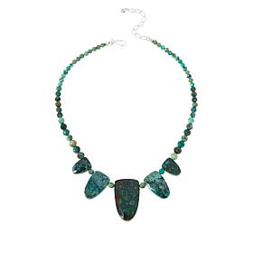 Jay King Sterling Silver Parrot Wing Stone Drop Station Necklace