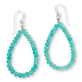 Jay King Sterling Silver Peruvian Amazonite Loop Drop Earrings