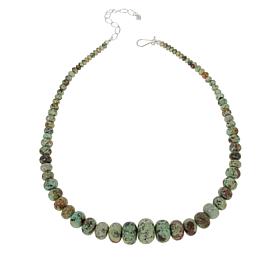 Jay King Sterling Silver Pistachio Chrysocolla Graduated Bead Necklace