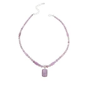 Jay King Sterling Silver Purple Kunzite Pendant with Bead Necklace