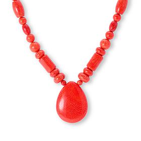 Jay King Sterling Silver Red Coral Necklace