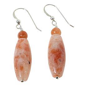 Jay King Sterling Silver Tanzanian Sunstone Bead Drop Earrings