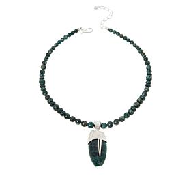 Jay King Sterling Silver Teal Apatite Pendant with Bead Necklace