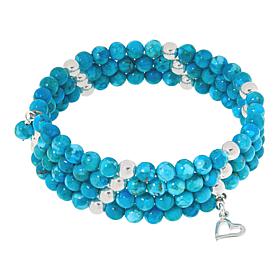 Jay King Sterling Silver Turquoise Composite Bead Coil Wrap Bracelet