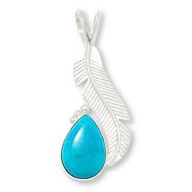Jay King Turquoise Royal Blue Sterling Silver Feather Pendant