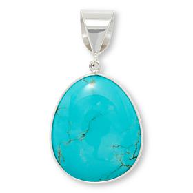 Jay King Tyrone Turquoise Sterling Silver Pear Pendant