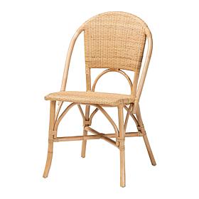 Jaylyn Natural Rattan Dining Chair with Crisscross Base