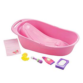 JC Toys For Keeps! Newborn Bath + 5 Accessories for Dolls up to 16" 