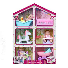 JC Toys Lots to Love Babies 5" Triplets Baby Doll House Set