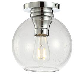 Jonathan Y Atlas 7.75" Metal & Bubbled Glass LED Flush Mount Light