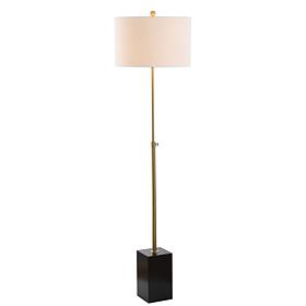 JONATHAN Y Brass and Black Lafayette 65" Adjustable Height Floor Lamp