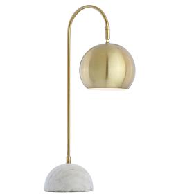 JONATHAN Y Brass Gold & White Stephen 23.5" Metal & Marble Table Lamp